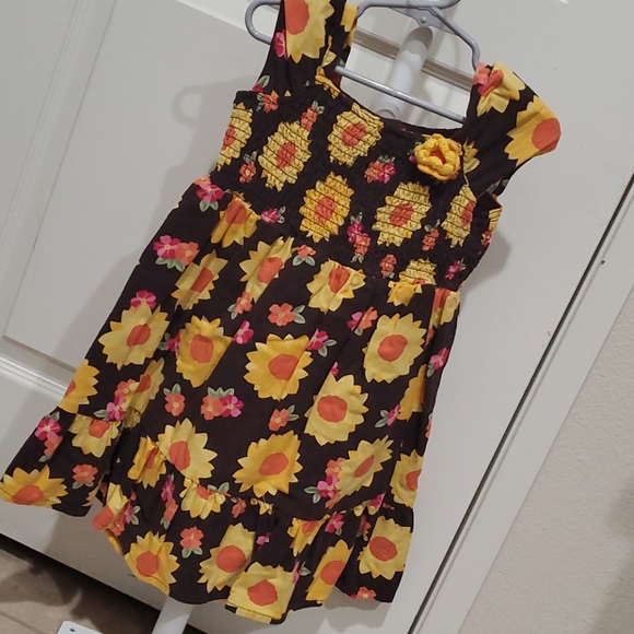 Gymboree Fall Dress Brown with Sunflowers 3T